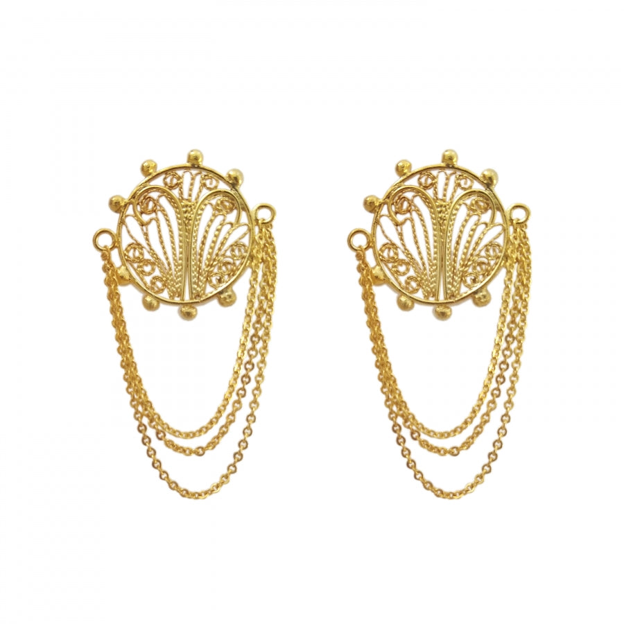 ALMA STUDS CON CADENAS 24K
